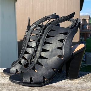 Black Sling-Back Heels
